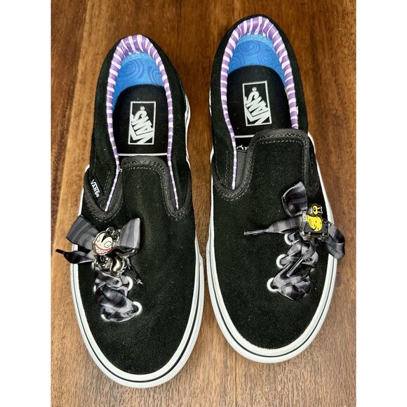 Vans x Disney Nightmare Before Christmas Slip Ons Size 4.5 Mens/6 Women's EUC!!! - Picture 1 of 7